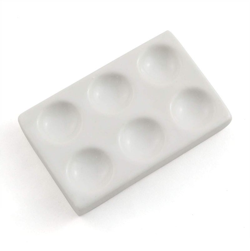 PZRT 6 Depressions Porcelain Spot Plate 6 Wells Porcelain Spotting Reaction Plate for Laboratory Experiment Chemical Testing - Image 1